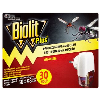 Biolit Plus elektrický odparovač 30 nocí proti muchám a komárom červený