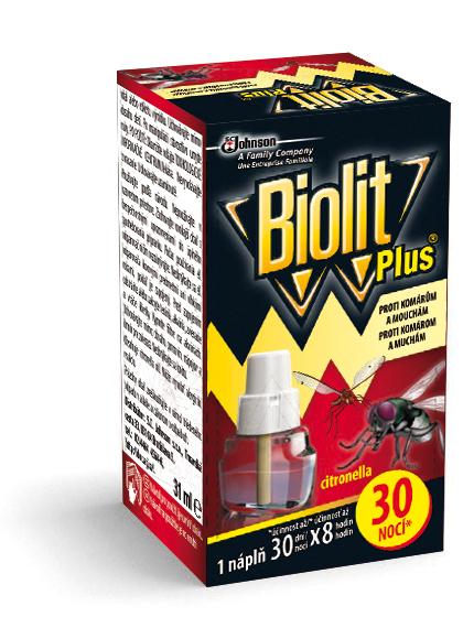 Biolit Plus náhradná tekutá náplň proti muchám a komárom 30 nocí červená